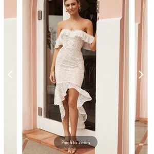 High low lace wedding dress